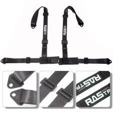 Black 2" 4 Point Sport Quick Release Seat Belt Harness for Racing Car