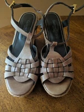 Gastone Lucioli Leather Wedge Size 39 ITALY NEW