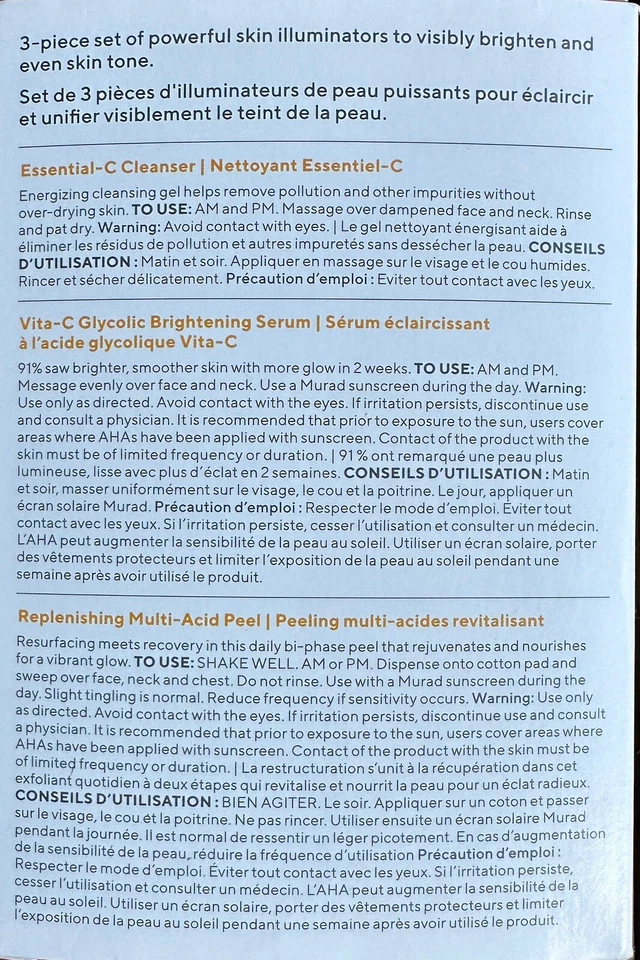 Murad Brighten UP ECLAIRCIR 3 piezas juego de regalo nuevo en caja Foto 4 de 4