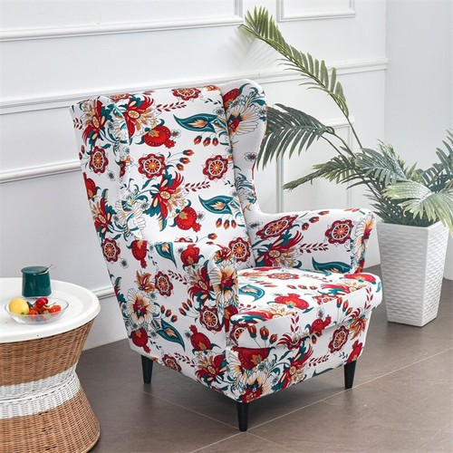 Wing Chair Cover Stretch Armchair Slipcovers Sofa Covers with Seat Cushion Cover - Picture 39 of 51