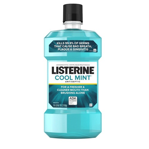 Listerine Cool Mint Antiseptic Mouthwash, Daily Oral Rinse Kills 99% Of Germs A