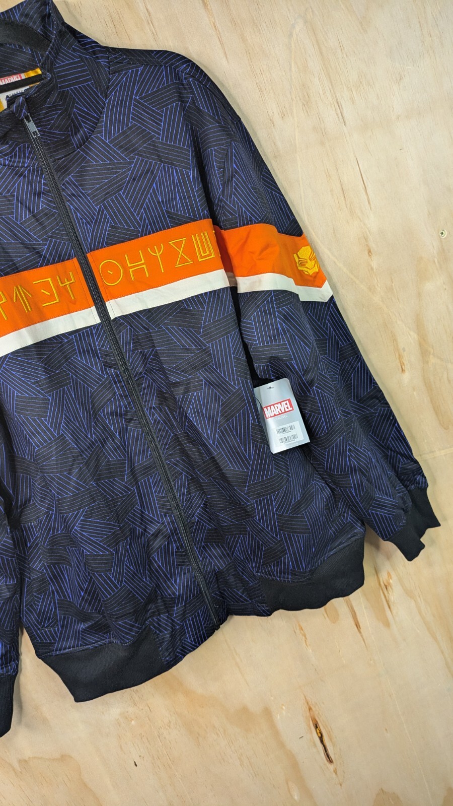 Disney Store Marvel Black Panther Jacket Unisex Medium Blue World of Wakanda Zip thumbnail 4