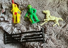 Marx Vintage Large Lot 1950's Flat Color Cowboys AND INDIANS Horses Fencing