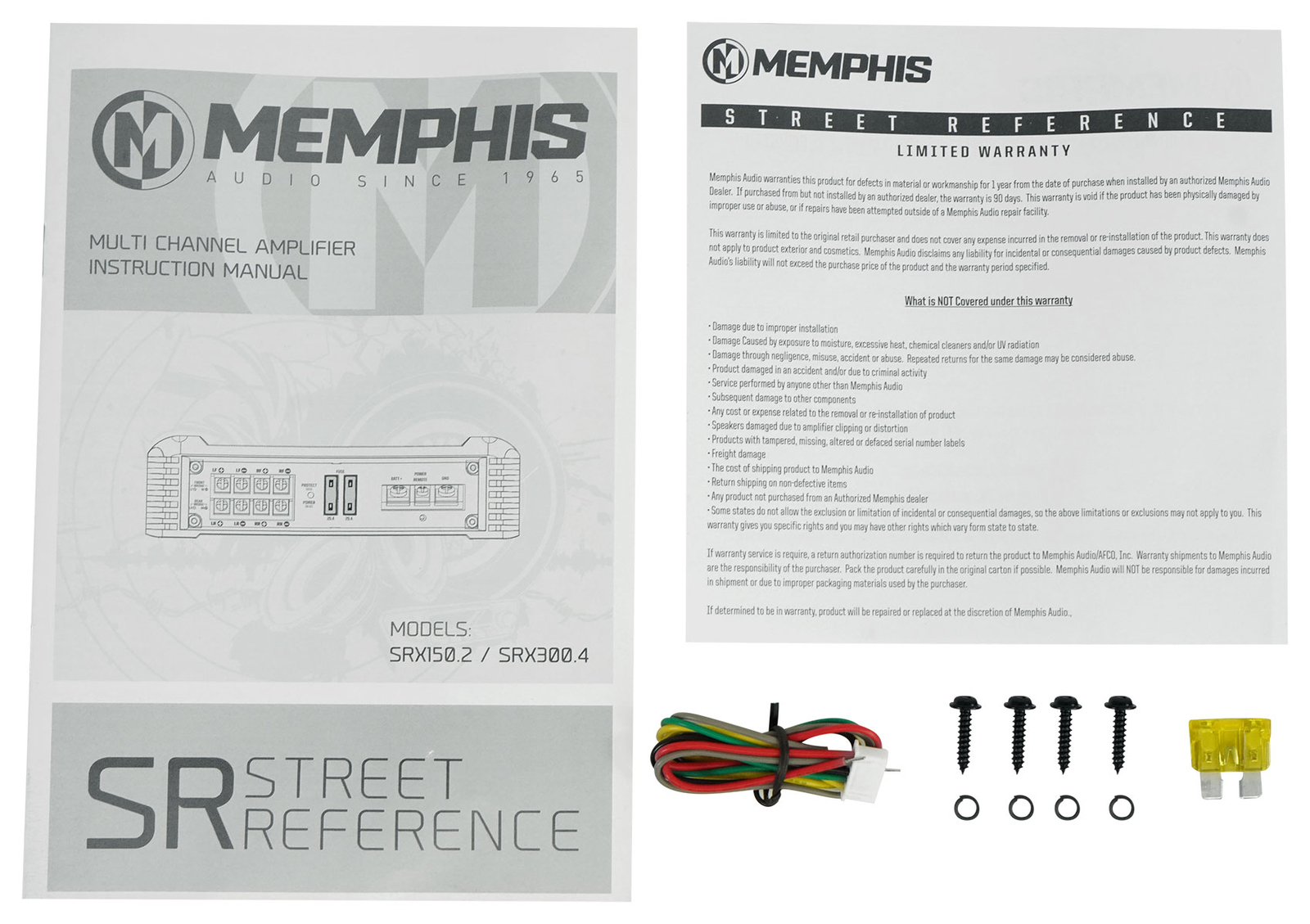 Memphis Audio SRX1502 2-канальный автомобильный стереоусилитель со среднеквадратичной мощностью 150 Вт и сопротивлением 2 Ом