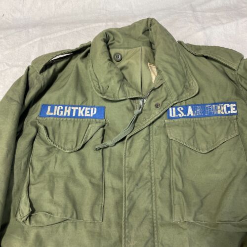 Vintage M-65 Field Jacket Coat Cold Weather OG-107 70s Air Force Military Green - Picture 3 of 21