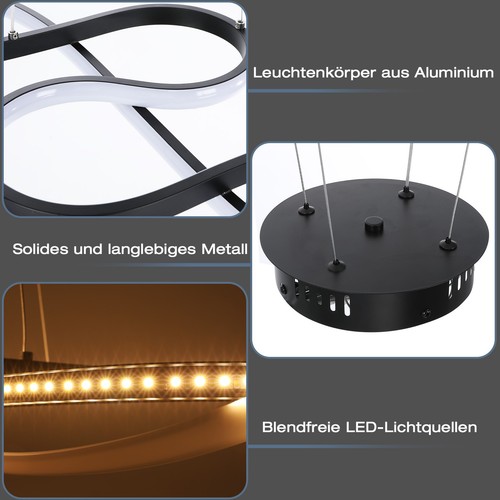 35W LED Pendelleuchte Dimmbar Hängelampe Esstisch Küchenlampe Pendellampe Tvecwn - Bild 6 von 12
