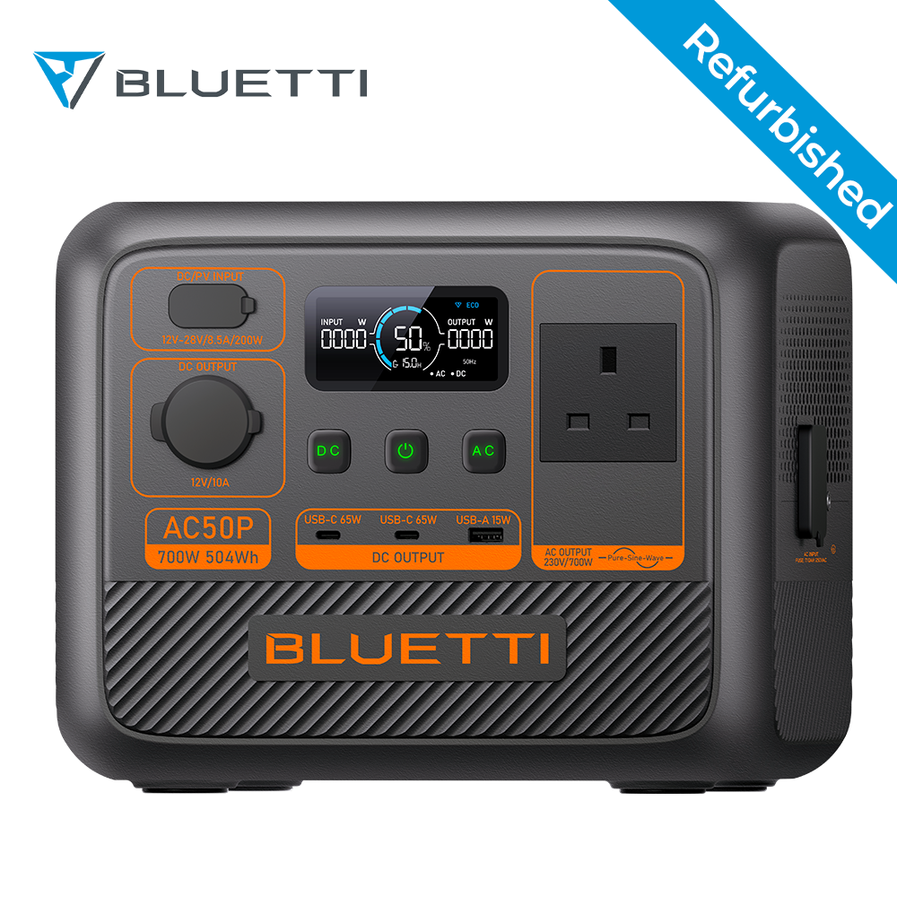 BLUETTI AC50P 504Wh 700W Portable Power Station Solar Generator for Road Trip RV