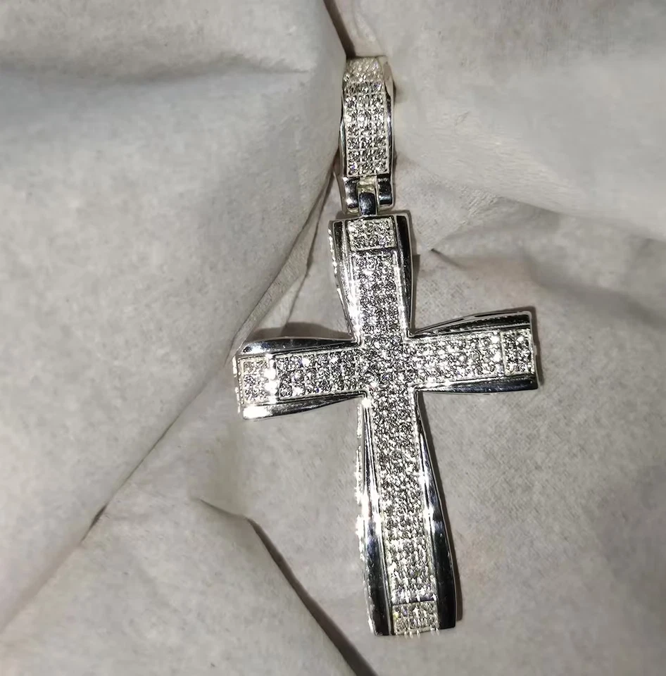 NEW FOR MESN Diamond Jesus Cross Pendant, Lab-Created Diamond, Sterling Silver - Image 3 of 4