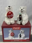 VTG NEW Coca-Cola Mini Playtime Polar Cub Bears Ceramic Salt & Pepper Shaker Set