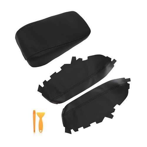 Console Lid Armrest & Door Panel Cover Leather Black Fit For Toyota Avalon 13-18 - Picture 4 of 16