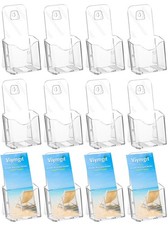 Brochure Holder Stand, 12 Pack 4 inches Acrylic Pamphlet Display Stand Wall M...