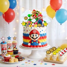Super Mario Party Deko Super Mario Geburtstags Set Tortenaufleger Kuchen Topper