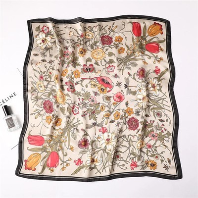 Luxury New Printed Scarves Women's Silk Scarf Spring and Summer Floral Decoratio