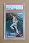 2016 Topps Chrome Baseball Mike Trout Blue Wave 49/75 Jumping Card #1 PSA 10