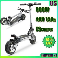 iENYRID 1000W Electric Scooter 10" Off-Road Tire 48V 15Ah 28mph 25Mile E-Scooter