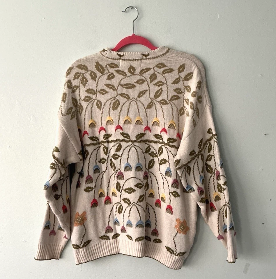 Suéter Simply Splendid Para Mujer L Grande Grueso Tejido Bordado Suéter Pesado Foto 2 de 4