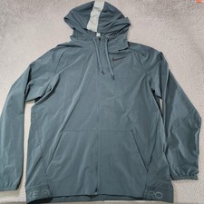 Nike Dri-FIT Jacket Mens XL Green Hooded Full Zip Windbreaker Training Running