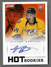 VICTOR BARTLEY 2013-14 SCORE HOT ROOKIES AUTOGRAPH RC CARD #747