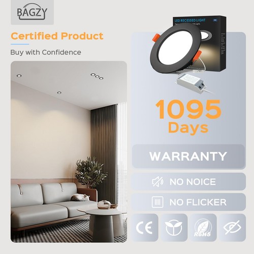 Bagzy LED downlight black recessed ceiling 5x 12W round ceiling spotlight = 100W (1000 - Picture 18 of 24