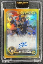 JACKSON CHOURIO 2024 TOPPS CHROME #RA-JC ROOKIE AUTO TRUE GOLD REFRACTOR RC /50