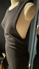 H&M Divided Black Knit Dress Festival Beach Coverup Boho New Gothic Club Sexy