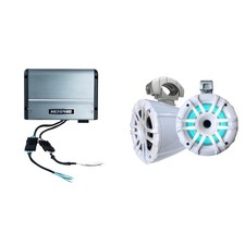 Memphis Audio MXA62TW White 6.5" LED Tower Speakers Including Clamps and MM50...