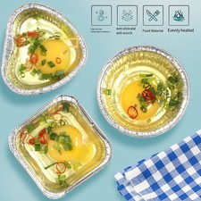 100Pcs Disposable Baking Cup Tray Aluminum Tin Foil Tinfoil Tray Cakes