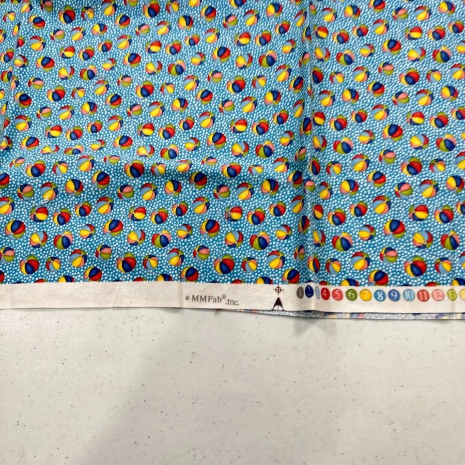 MMFab Acolchado Tela Azul Playa Bola Algodón 40x28 Foto 3 de 4