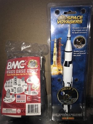 Mars Base Camp, & Space Voyagers Saturn V, Apollo II Rocket, w/Patch,  LOOK!