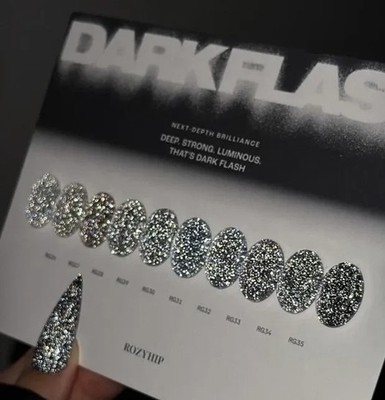 ROZYHIP Dark Flash Reflective Glitter Gel Nagellack 10 Farben Set K-Beauty NEU