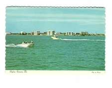 Skyline of Sarasota FL as seen from bird key vintage postcard unposted