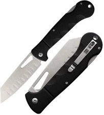 Rough Ryder Sous Chef Folding Knife 4.5" Stainless Steel Santoku Blade Aluminum