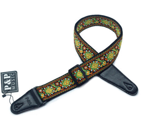 Guitar Strap Embroidery Bohemian Style Cotton Electric Acoustic Bass Adjustable - Picture 16 of 21