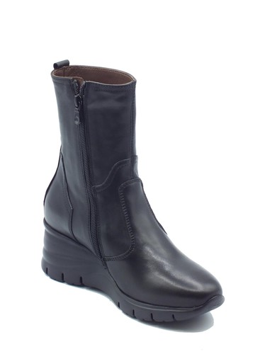 NeroGiardini I411820D Sauvage Nero Tronchetti per Donna in pelle zeppa alta - Imagen 2 de 3