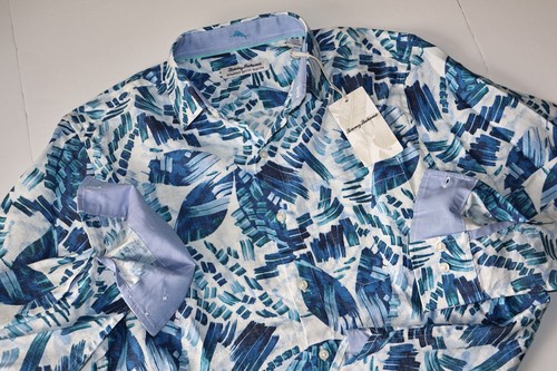 Tommy Bahama Shirt Barbados Breeze Ocean Flora Blue Muse LS New Medium M - Picture 2 of 4