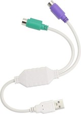 Dual PS2 Female to USB Male Converter Adapter Cable 4 Mouse Keyboard 1,2,5 OR 10