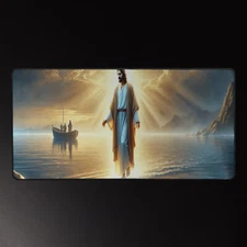 Computer Desk Mat Jesus Christ Walks on Water, Religious, Christianity, Bible