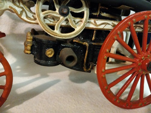 Cast Iron Fire Pumper Wagon 3 Horse Driver Hoses w/Rear FireFighter - Picture 7 of 11