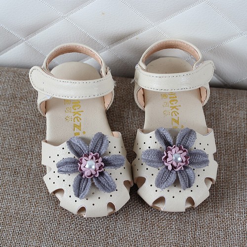Toddler Girls Princess Flower Flat Sandals Summer Slide Sandals Kids Beach Shoes - Picture 3 of 12