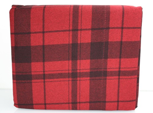 Cuddl Duds Heavy Weight 100% Cotton FLANNEL Sheet Set - Red Black Plaid ๐NEW๐ - Picture 3 of 7