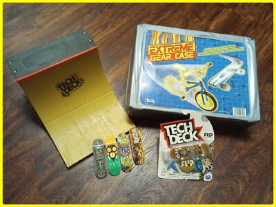 Vintage Tech Deck Lot Ramp Flip Skateboards Gear Case Mixed Lot Of 7 Items