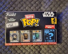 Funko Starwars Bitty Pops 4 Packs 3 Select Characters/Mystery One New