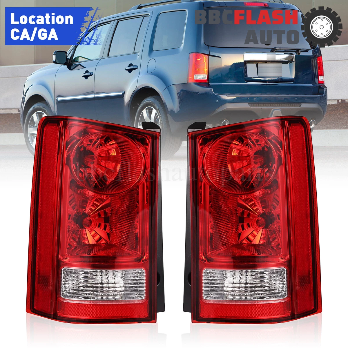 Juego De Luces Traseras Cromadas Para Honda Pilot 2006-2008 – Original Style, Con Certificación DOT/SAE