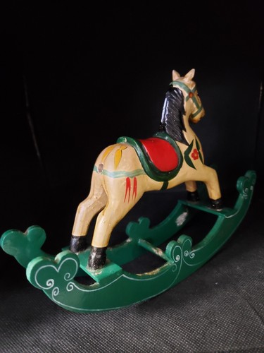 Vintage Wood Rocking Toy 6" tall Horse Christmas Holidays gift decor ornament - Picture 2 of 8