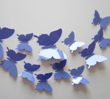 Set Of 12 Purple 3D Butterfly Wall Sticker Party, Home Decor Butterfly Sticker