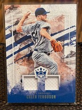 CALEB FERGUSON 2019 DIAMOND KINGS DODGERS DUAL JERSEY PATCH RELIC /99 THICK CARD