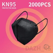 2000 Pcs Black KN95 Face Mask 5-Layer Cover Protection Masks K-N95