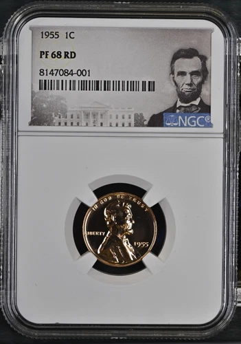 1955 Lincoln Cent 1C NGC PF68 RD