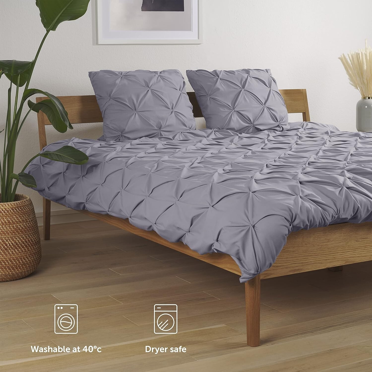 Luxury Duvet Cover Set Pinch Pleat, UltraSoft Super King Bedding