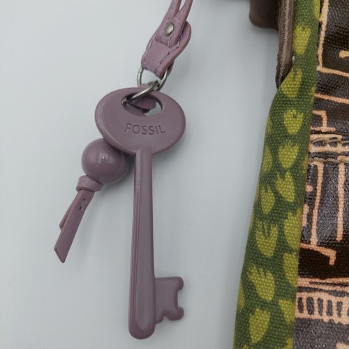 Fossil Key-Per City Scene Crossbody Messenger Shoulder Bag Leather & Canvas - Picture 5 of 12